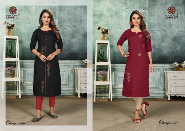 Baanvi Chaaya 3 Designer Cotton Embroidery Kurti 